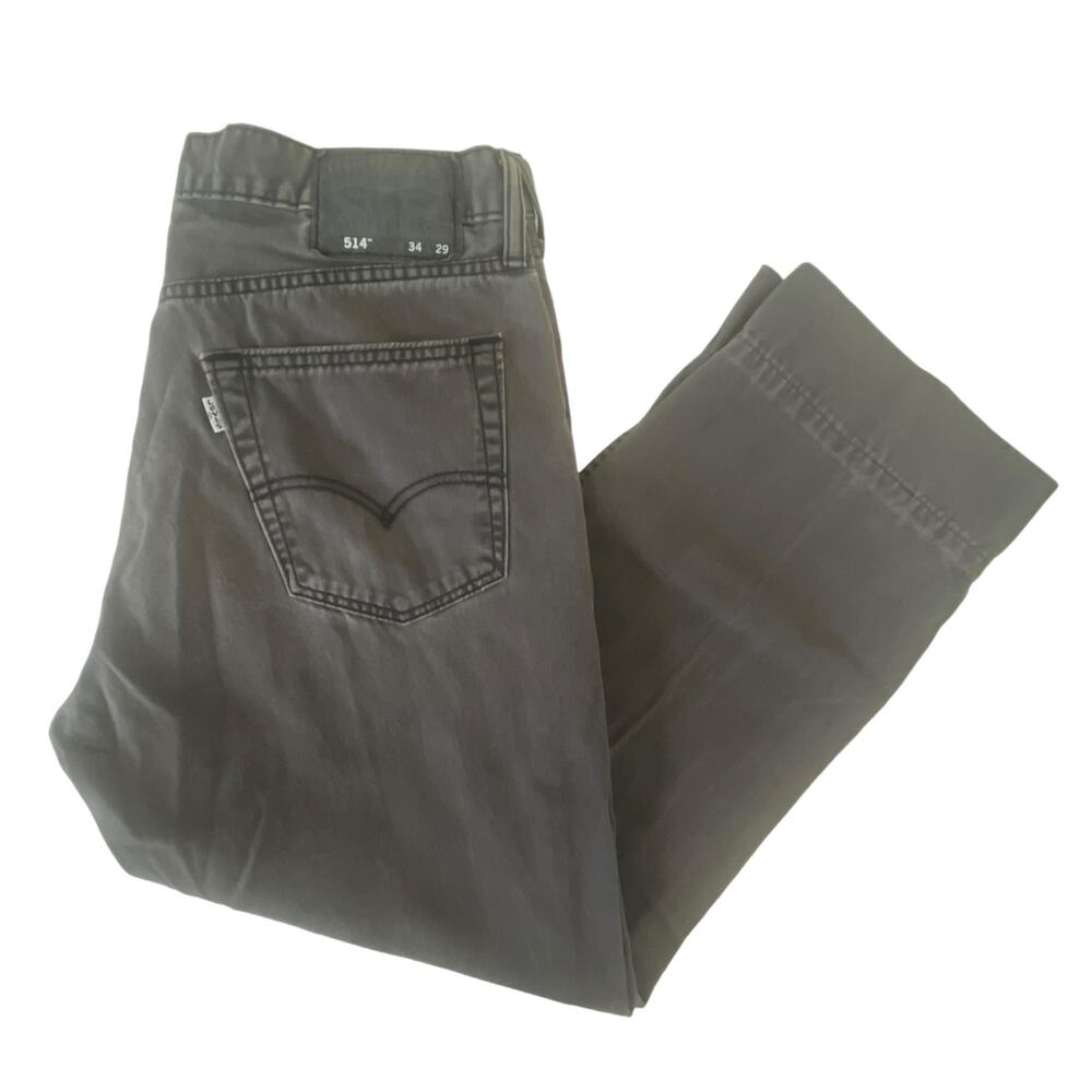 Levi’s 514 Charcoal Gray Cropped Jeans Women's 34 Waist Straight Leg Midrise